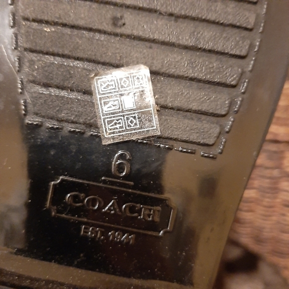 Coach Talia Tall Black Waterproof Rain Boots Leather Women's 6 Rubber Designer - Picture 7 of 7